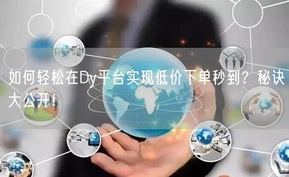 如何轻松在Dy平台实现低价下单秒到？秘诀大公开！