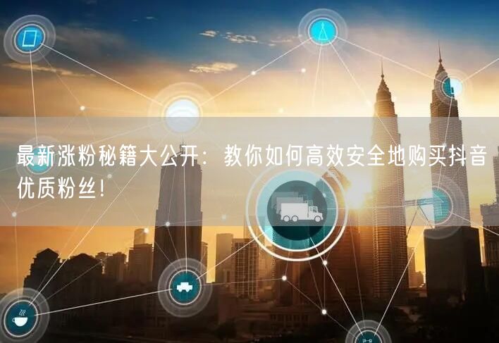最新涨粉秘籍大公开：教你如何高效安全地购买抖音优质粉丝！