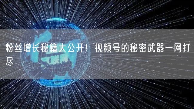 粉丝增长秘籍大公开！视频号的秘密武器一网打尽