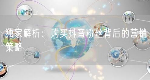 独家解析：购买抖音粉丝背后的营销策略