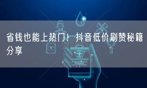 省钱也能上热门！抖音低价刷赞秘籍分享