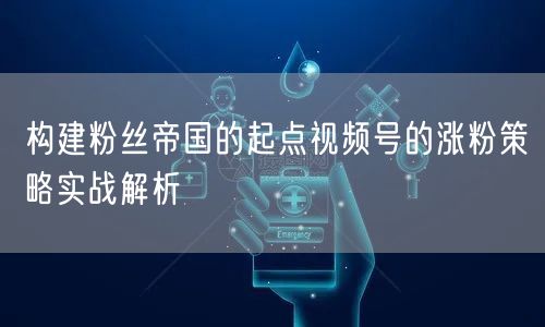 构建粉丝帝国的起点视频号的涨粉策略实战解析