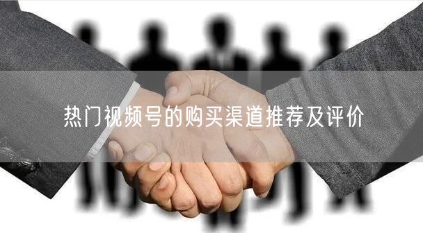 热门视频号的购买渠道推荐及评价