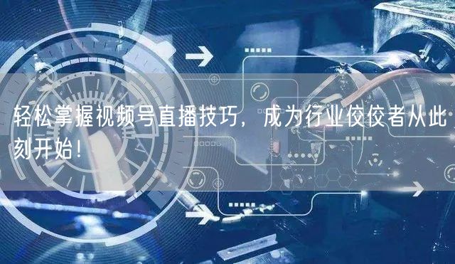 轻松掌握视频号直播技巧，成为行业佼佼者从此刻开始！