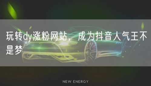 玩转dy涨粉网站，成为抖音人气王不是梦