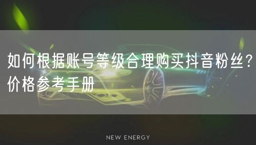 如何根据账号等级合理购买抖音粉丝？价格参考手册