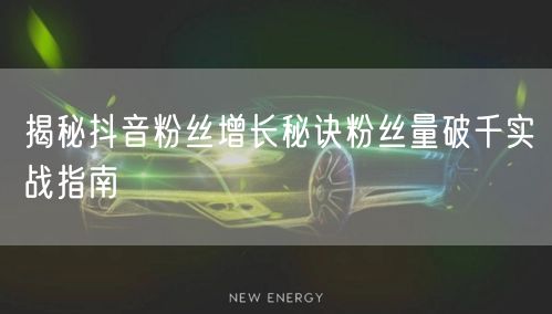 揭秘抖音粉丝增长秘诀粉丝量破千实战指南