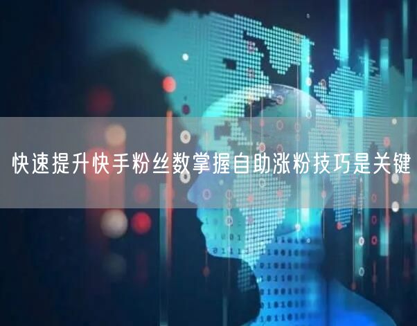 快速提升快手粉丝数掌握自助涨粉技巧是关键