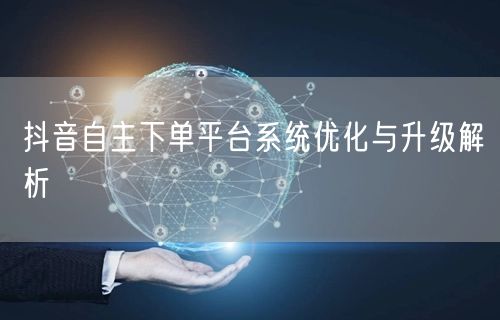 抖音自主下单平台系统优化与升级解析