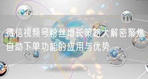 微信视频号粉丝增长策略大解密聚焦自助下单功能的应用与优势