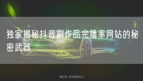 独家揭秘抖音刷作品完播率网站的秘密武器