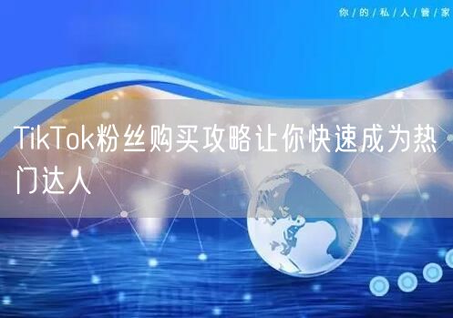 TikTok粉丝购买攻略让你快速成为热门达人