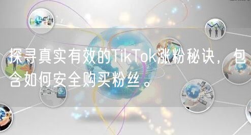 探寻真实有效的TikTok涨粉秘诀，包含如何安全购买粉丝。