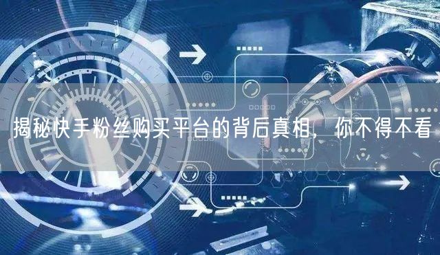 揭秘快手粉丝购买平台的背后真相，你不得不看