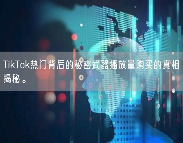 TikTok热门背后的秘密武器播放量购买的真相揭秘。