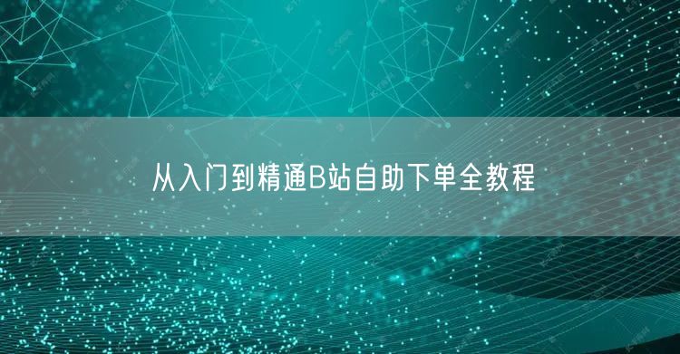 从入门到精通B站自助下单全教程