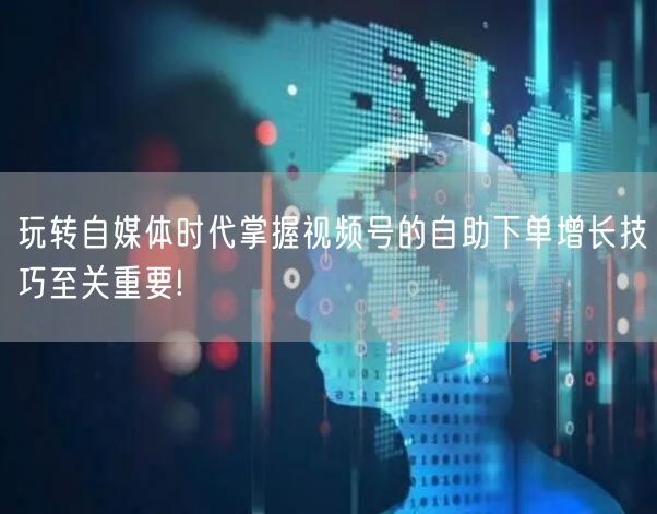 玩转自媒体时代掌握视频号的自助下单增长技巧至关重要!