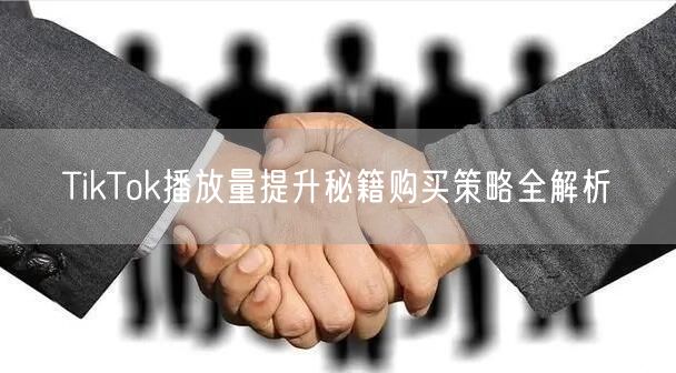 TikTok播放量提升秘籍购买策略全解析