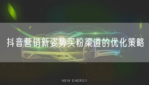抖音营销新姿势买粉渠道的优化策略