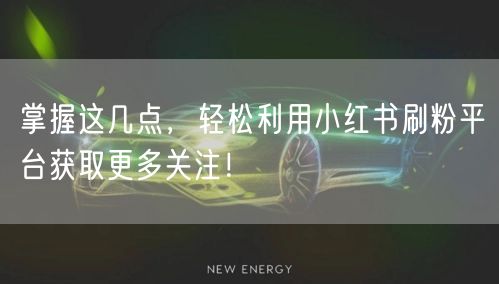 掌握这几点，轻松利用小红书刷粉平台获取更多关注！