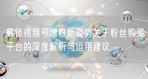 解锁视频号增粉新姿势关于粉丝购买平台的深度解析与运用建议