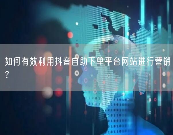 如何有效利用抖音自助下单平台网站进行营销？